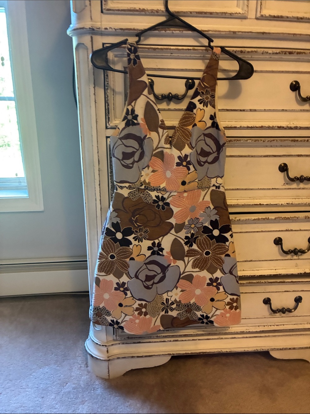 Floral Halter Mini Dress in Pastel Mix